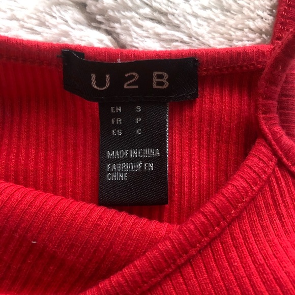 2 for 30‼️Red Ribbed Bodysuit - Picture 3 of 3